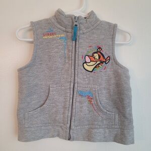 Vintage Disney Tigger Gray Zip-Up Vest